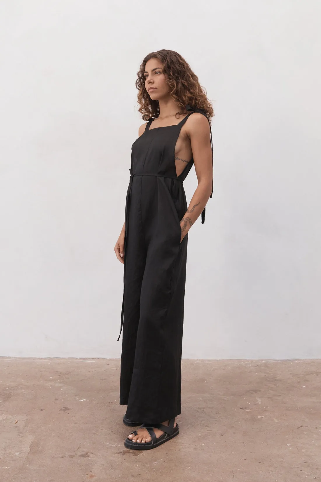 Turner Linen Jumpsuit Black