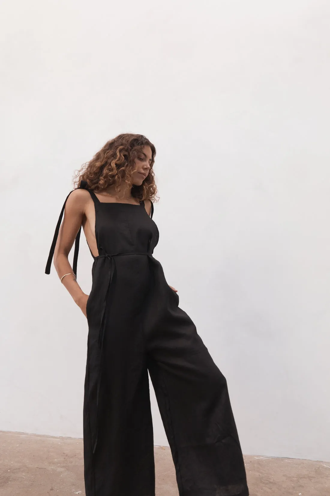 Turner Linen Jumpsuit Black