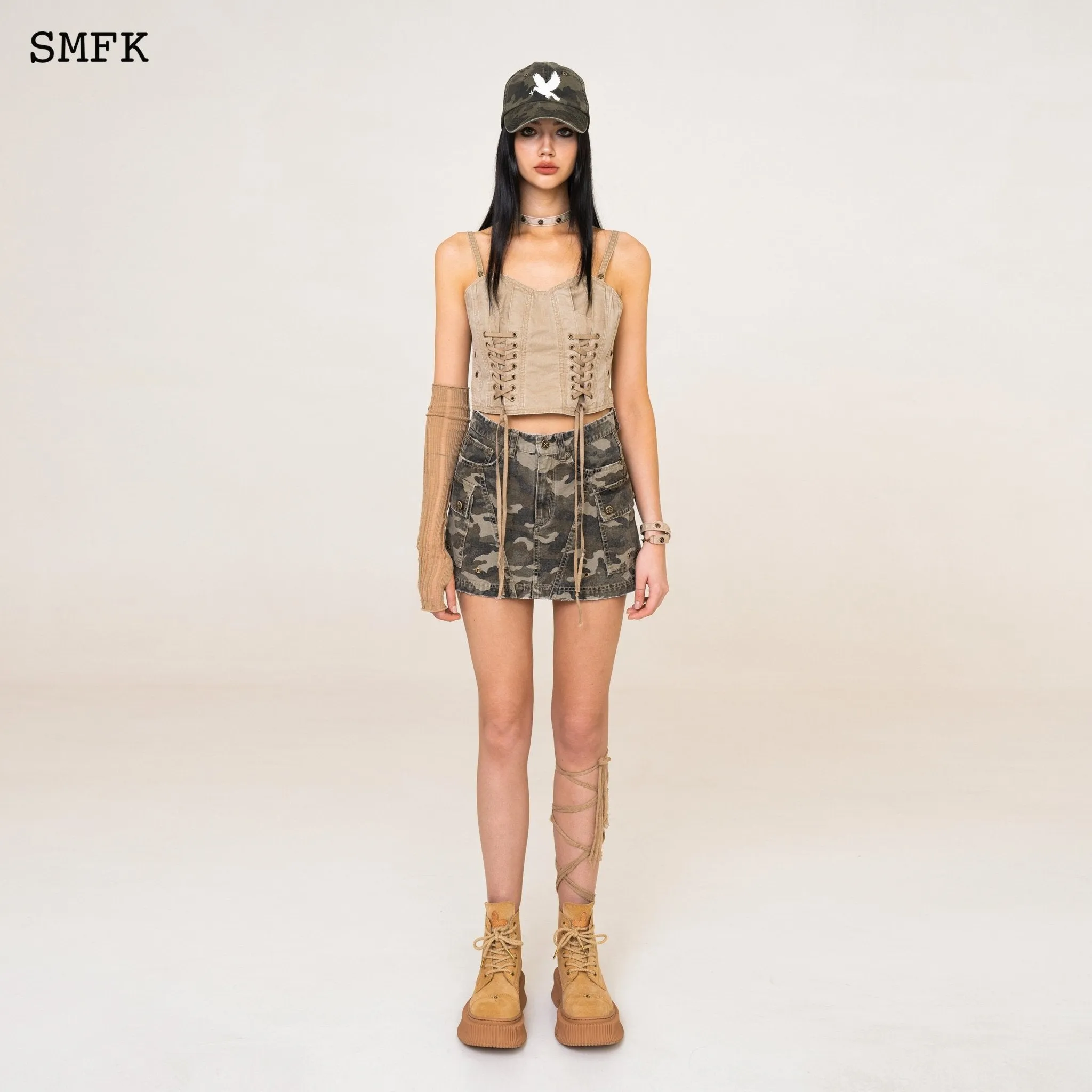 WildWorld Camouflage Stray Mini Skirt