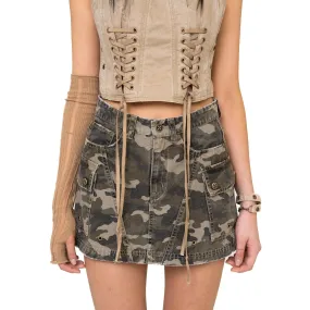 WildWorld Camouflage Stray Mini Skirt