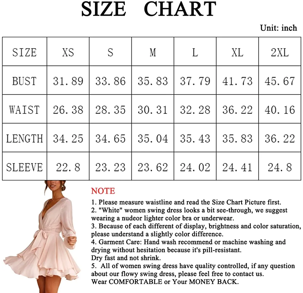 Women Casual Dress Long Sleeve Tie Waist Ruffle Swing Dress