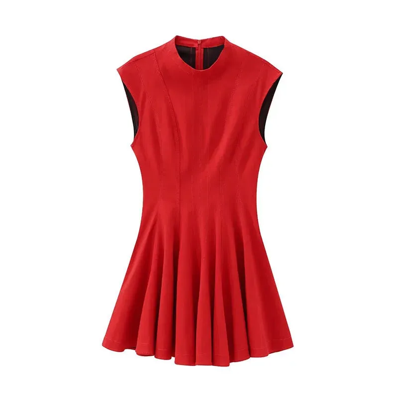 Women's Y2K Pleated Sleeveless Mini Dress