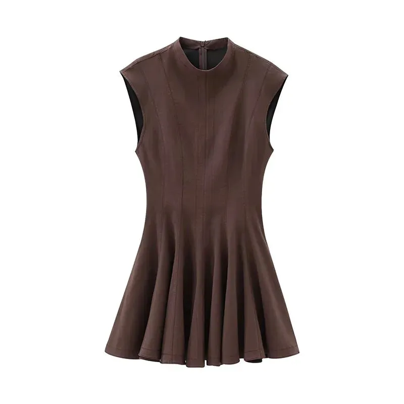 Women's Y2K Pleated Sleeveless Mini Dress