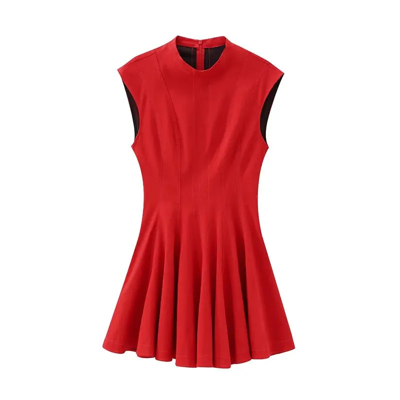 Women's Y2K Pleated Sleeveless Mini Dress