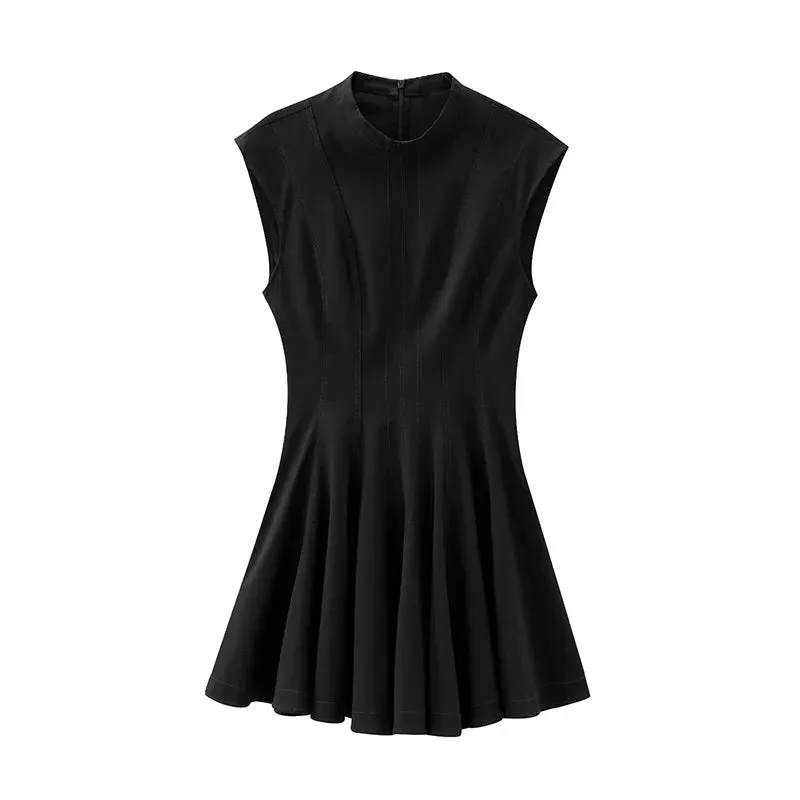 Women's Y2K Pleated Sleeveless Mini Dress