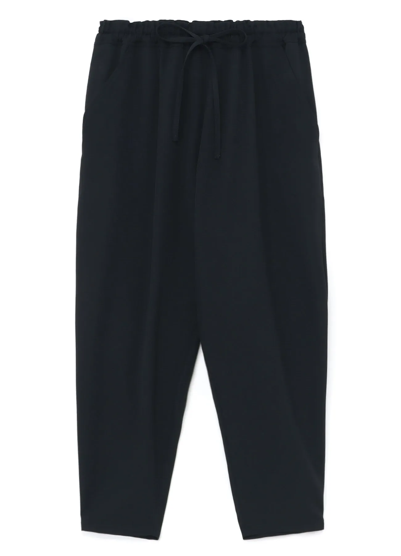 WOOL GABARDINE ELASTIC WAIST PANTS